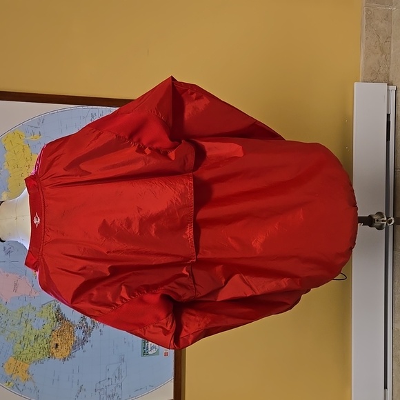 EASTON VENTED RED NYLON WINDBREAKER JACKET PULLOVER MEN'S LARGE, WITH "NDG" LOGO - Picture 8 of 15